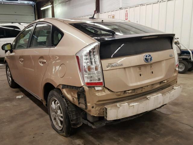 JTDKN3DU7A0221153 - 2010 TOYOTA PRIUS TAN photo 3