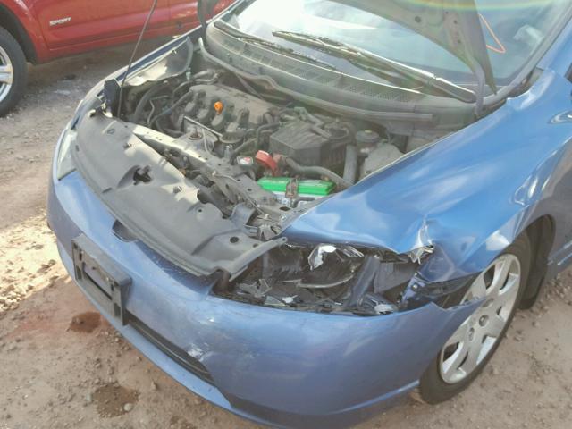 2HGFA16578H529499 - 2008 HONDA CIVIC LX BLUE photo 9