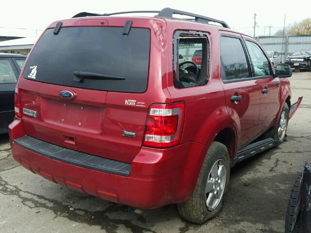 1FMCU0DG3AKA53186 - 2010 FORD ESCAPE XLT MAROON photo 4