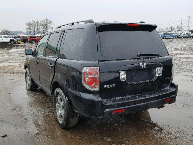 5FNYF18597B023067 - 2007 HONDA PILOT EXL BLACK photo 3