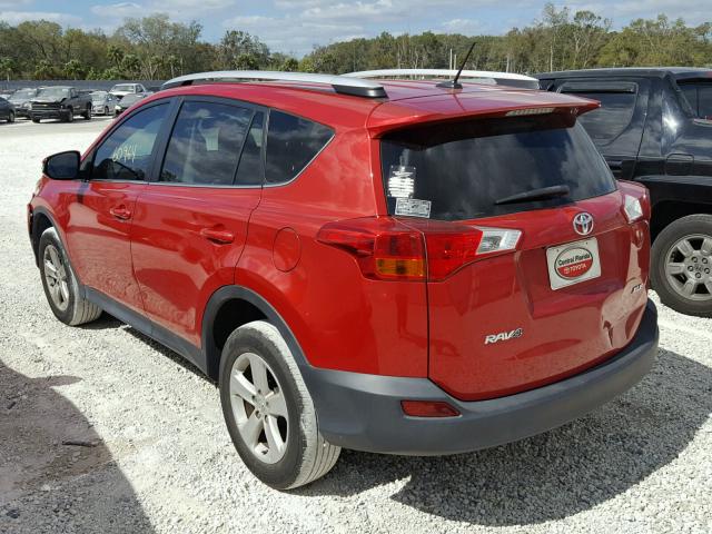 2T3WFREV4EW117164 - 2014 TOYOTA RAV4 XLE RED photo 3