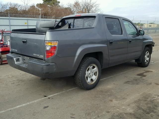 2HJYK16228H519999 - 2008 HONDA RIDGELINE GRAY photo 4