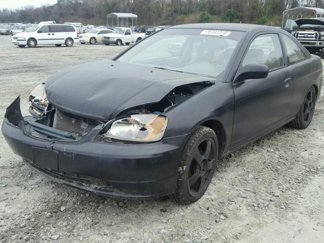 1HGEM22542L018115 - 2002 HONDA CIVIC LX BLACK photo 2