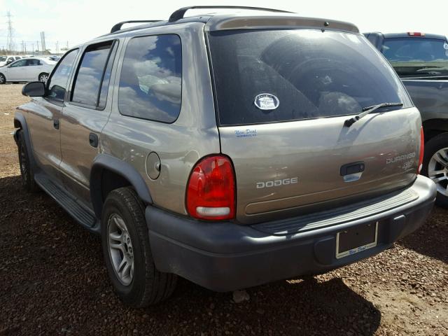 1D4HR38N83F619377 - 2003 DODGE DURANGO SP TAN photo 3