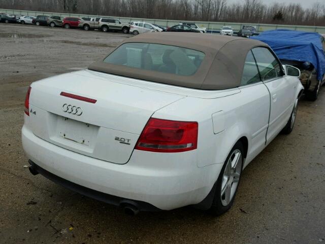 WAUDF48H67K032285 - 2007 AUDI A4 2.0T CA WHITE photo 4