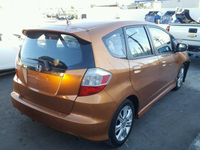 JHMGE88489S016243 - 2009 HONDA FIT SPORT ORANGE photo 4