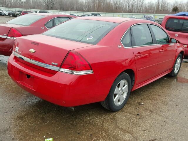 2G1WT57K091264867 - 2009 CHEVROLET IMPALA 1LT RED photo 4