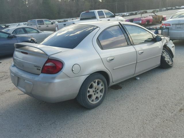 1B3ES56C64D502140 - 2004 DODGE NEON SXT GRAY photo 4