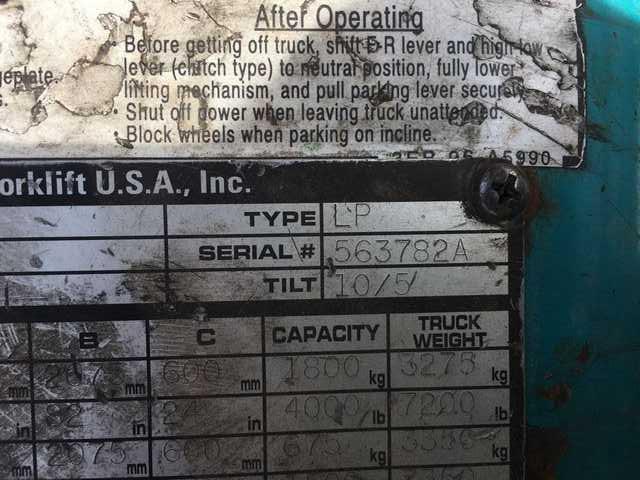 563782A - 2003 KMTS FORKLIFT UNKNOWN - NOT OK FOR INV. photo 10