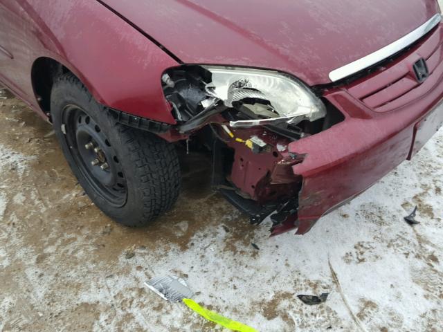 1HGES26713L034789 - 2003 HONDA CIVIC EX MAROON photo 9