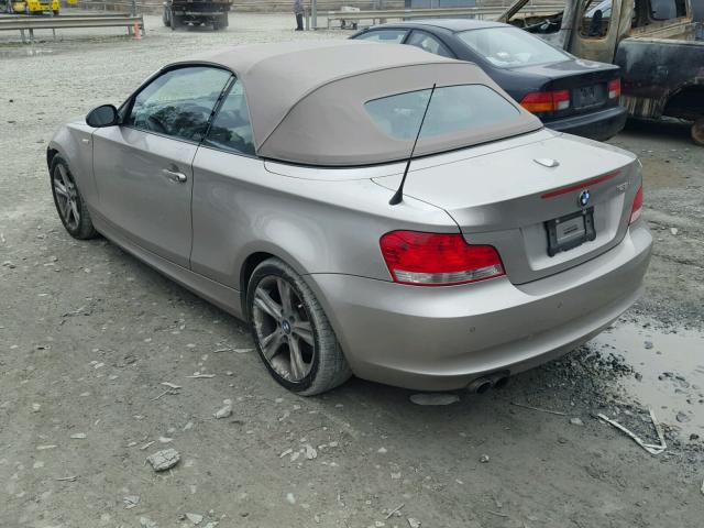 WBAUL735X9VJ76639 - 2009 BMW 128 I TAN photo 3