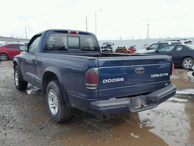 1D7FL36X63S221169 - 2003 DODGE DAKOTA SPO BLUE photo 3