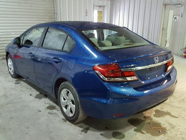 2HGFB2F53DH525060 - 2013 HONDA CIVIC LX BLUE photo 3