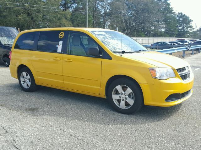 2C4RDGBG1DR748461 - 2013 DODGE GRAND CARA YELLOW photo 1