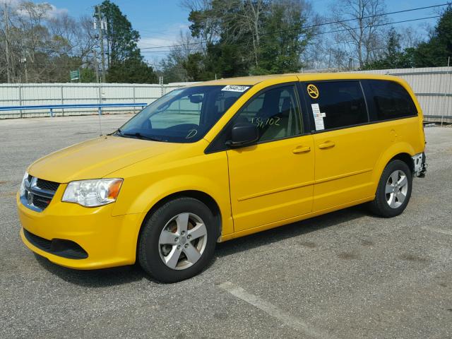 2C4RDGBG1DR748461 - 2013 DODGE GRAND CARA YELLOW photo 2