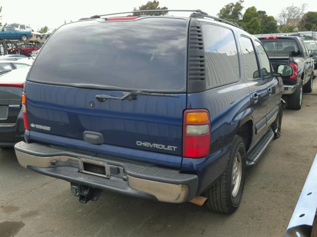 1GNEK13T12J303725 - 2002 CHEVROLET TAHOE K150 BLUE photo 4