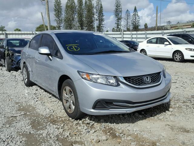 19XFB2F50DE084479 - 2013 HONDA CIVIC LX SILVER photo 1