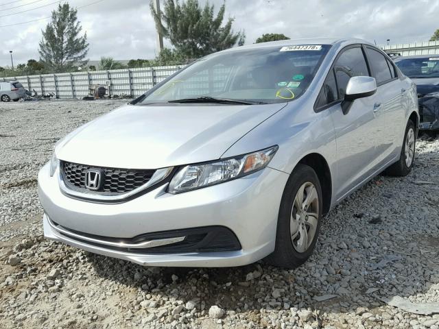 19XFB2F50DE084479 - 2013 HONDA CIVIC LX SILVER photo 2