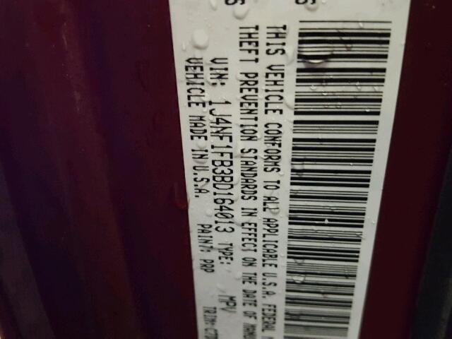 1J4NF1FB3BD164013 - 2011 JEEP COMPASS SP MAROON photo 10