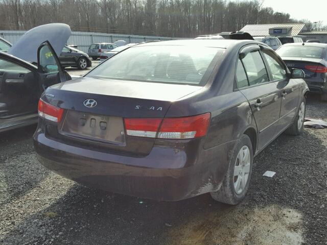 5NPET46C96H055743 - 2006 HYUNDAI SONATA GL MAROON photo 4