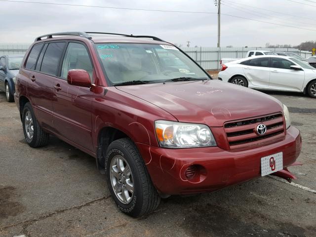 JTEGP21A350071743 - 2005 TOYOTA HIGHLANDER RED photo 1