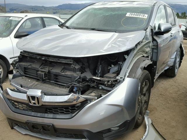 2HKRW2H57HH670497 - 2017 HONDA CR-V EX SILVER photo 2