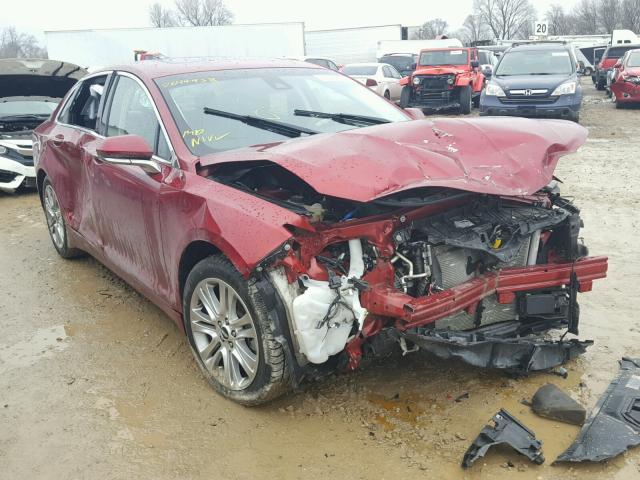 3LN6L2GK9ER810735 - 2014 LINCOLN MKZ RED photo 1