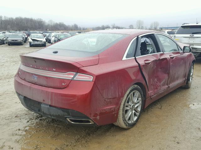 3LN6L2GK9ER810735 - 2014 LINCOLN MKZ RED photo 4