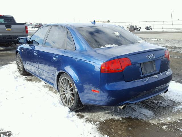 WAUEF78E48A165775 - 2008 AUDI A4 S-LINE BLUE photo 3