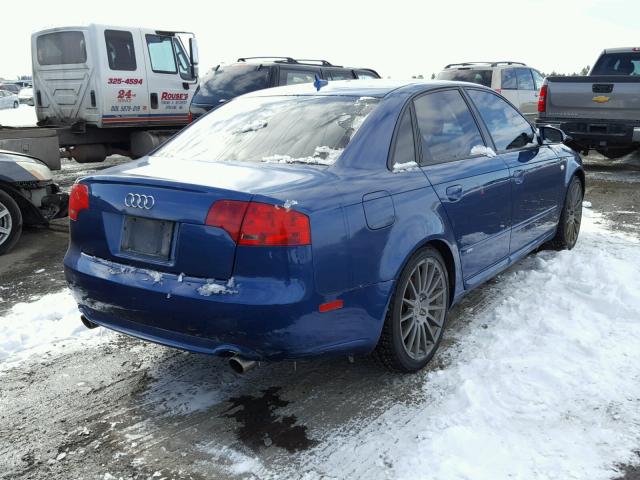 WAUEF78E48A165775 - 2008 AUDI A4 S-LINE BLUE photo 4