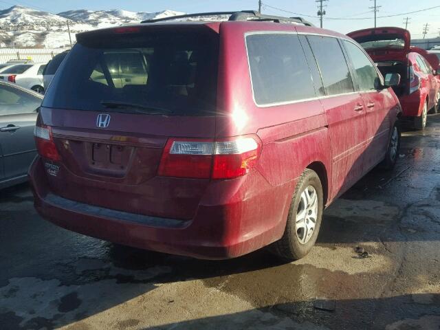 5FNRL38426B079818 - 2006 HONDA ODYSSEY EX RED photo 4