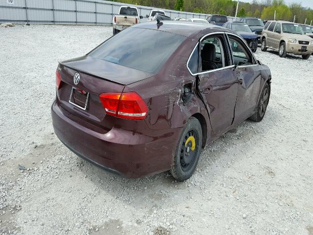 1VWBT7A34EC072193 - 2014 VOLKSWAGEN PASSAT SE MAROON photo 4