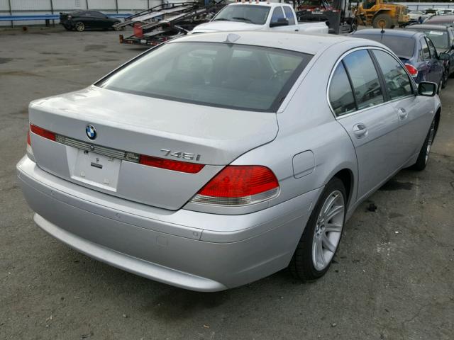 WBAGL63493DP62129 - 2003 BMW 745 I SILVER photo 4