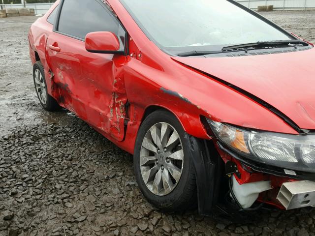 2HGFG12899H521453 - 2009 HONDA CIVIC EX RED photo 9