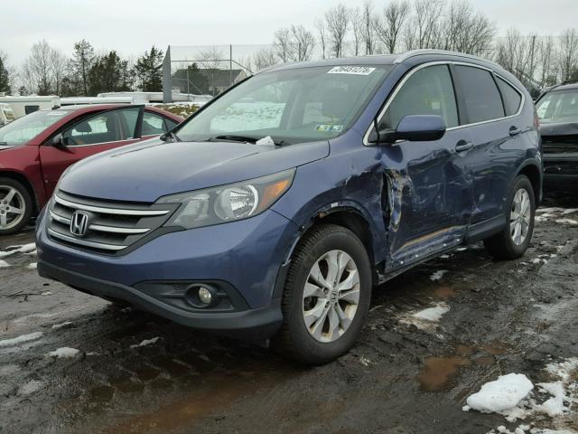 2HKRM4H77DH688673 - 2013 HONDA CR-V EXL BLUE photo 2