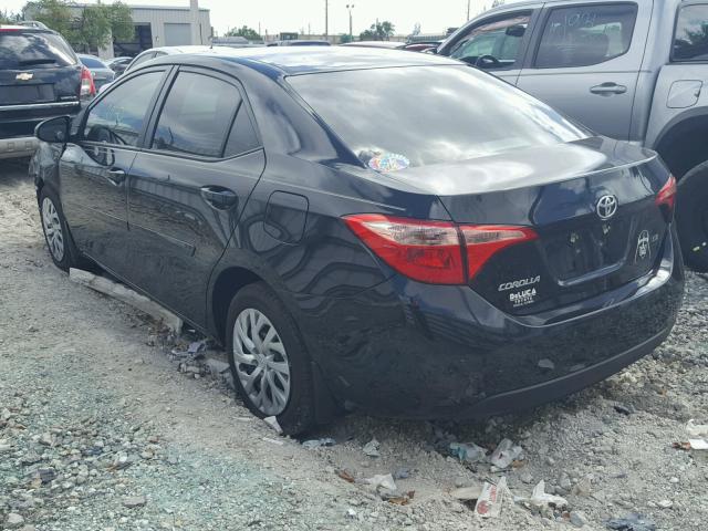2T1BURHE1HC801832 - 2017 TOYOTA COROLLA L BLACK photo 3