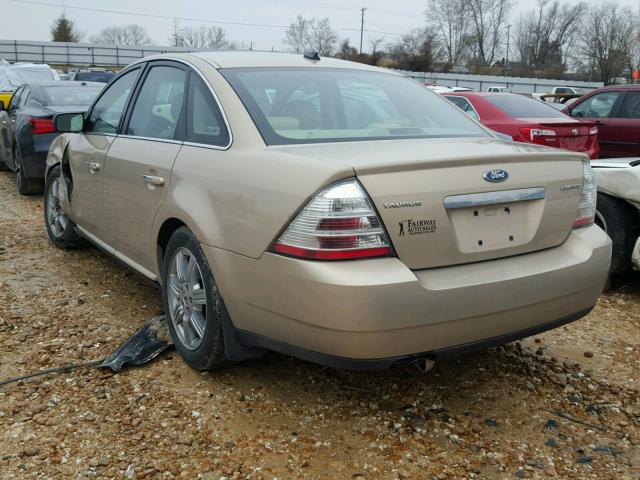 1FAHP25W38G111156 - 2008 FORD TAURUS LIM TAN photo 3