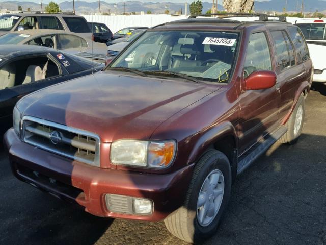 JN8DR07X41W507366 - 2001 NISSAN PATHFINDER BURGUNDY photo 2