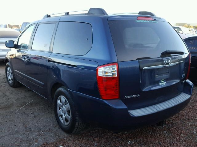 KNDMB233366089517 - 2006 KIA SEDONA EX BLUE photo 3