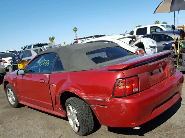 1FAFP44402F117481 - 2002 FORD MUSTANG RED photo 3