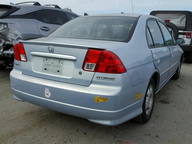 JHMES95605S000687 - 2005 HONDA CIVIC HYBR BLUE photo 4