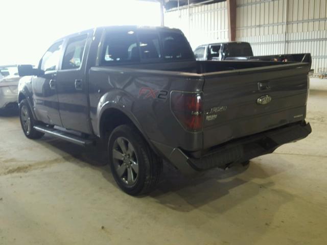 1FTFW1CF1DKD23868 - 2013 FORD F150 SUPER GRAY photo 3