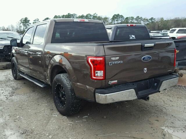 1FTEW1CF6GKE01626 - 2016 FORD F150 SUPER BROWN photo 3