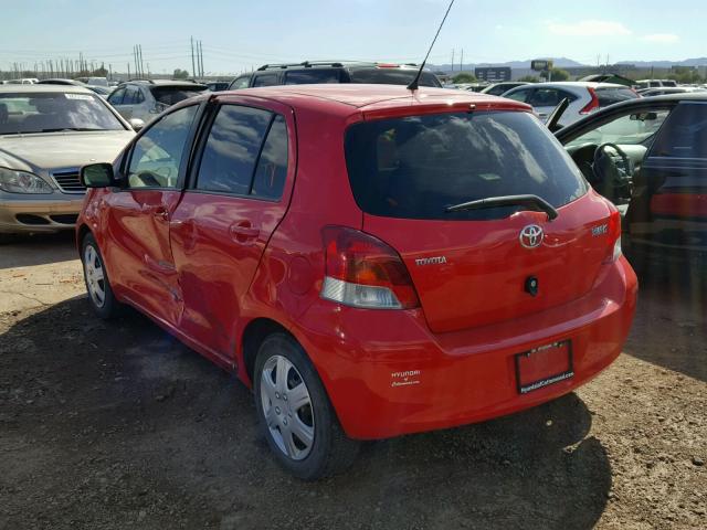 JTDKT903095227249 - 2009 TOYOTA YARIS RED photo 3