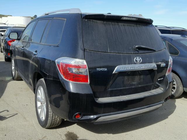 JTEEW44A092028814 - 2009 TOYOTA HIGHLANDER BLACK photo 3