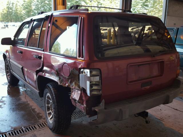 1J4GZ58S3PC118506 - 1993 JEEP GRAND CHER RED photo 3