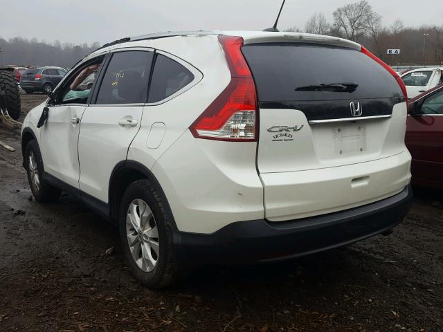 5J6RM3H78DL042199 - 2013 HONDA CR-V EXL WHITE photo 3