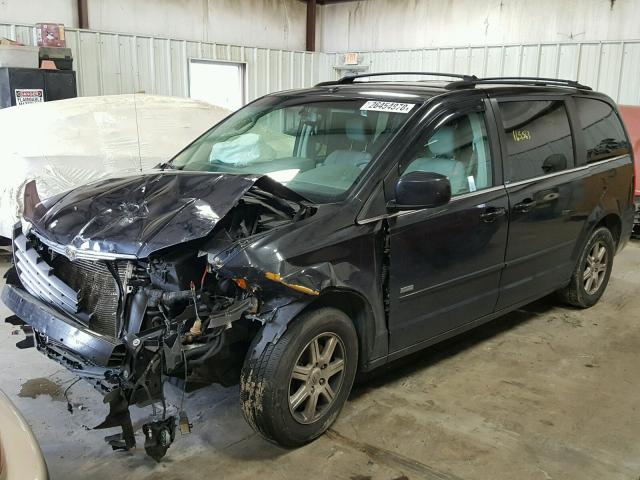 2A8HR54P68R723357 - 2008 CHRYSLER TOWN & COU BLACK photo 2