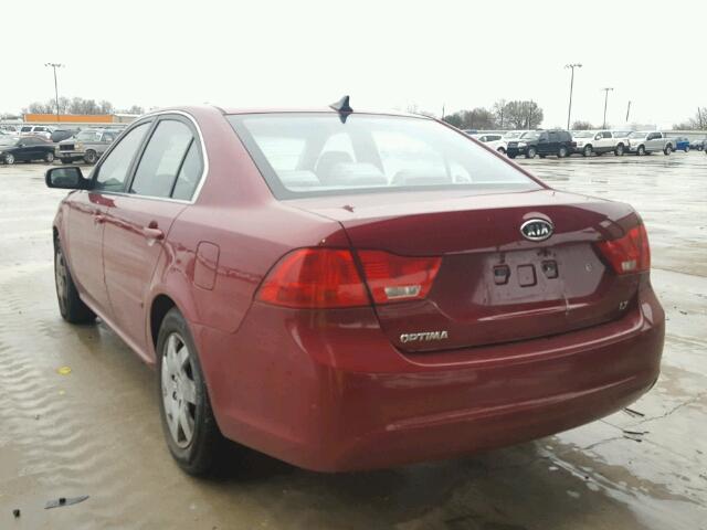 KNAGE228995318422 - 2009 KIA OPTIMA LX RED photo 3