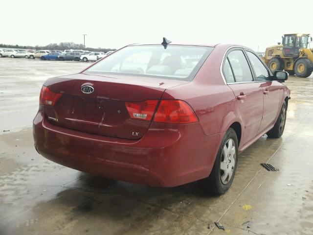 KNAGE228995318422 - 2009 KIA OPTIMA LX RED photo 4